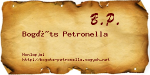 Bogáts Petronella névjegykártya